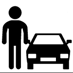 Grafika ludzika i samochodu